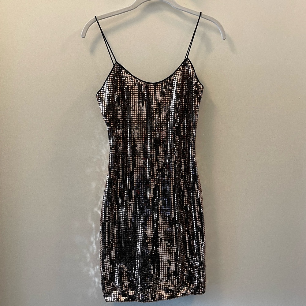 Alice + Olivia Nelle Embellished Mini Dress - Gold & Black